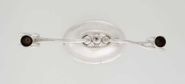 Two-candle candlestick by William Leuchars fl. 1876–1888 and Leuchars & Son goldsmiths, fl. c
