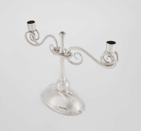 Two-candle candlestick by William Leuchars fl. 1876–1888 and Leuchars & Son London; goldsmith's