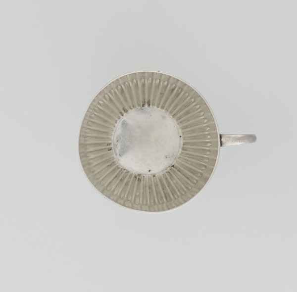 Cup and saucer by Dixon, James & Sons Sheffield; goldsmiths; fl. from 1806. Hemispherical cup and