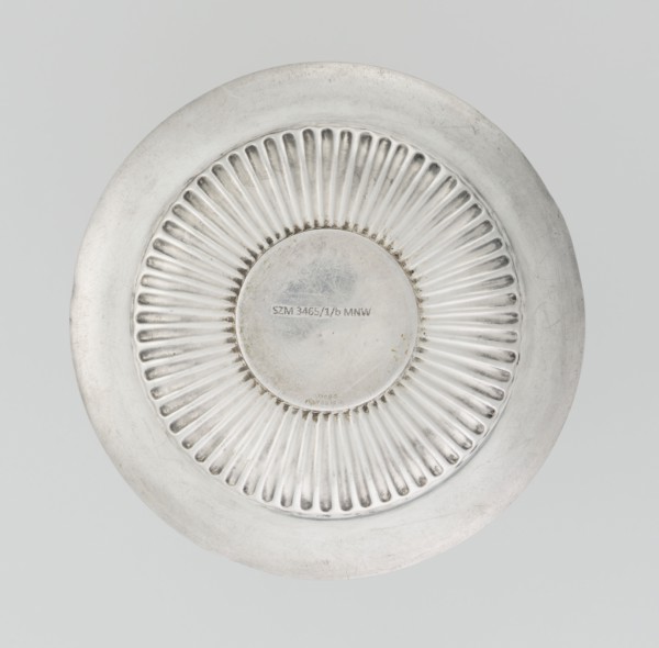 Hemispherical cup and saucer by Dixon, James & Sons Sheffield; goldsmiths; fl. 1806–, maker's mark