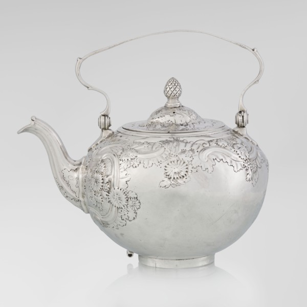 Buliera kettle for boiling water, maker: Benjamin Gignac fl. 1745–1774, goldsmith. Rococo rocaille