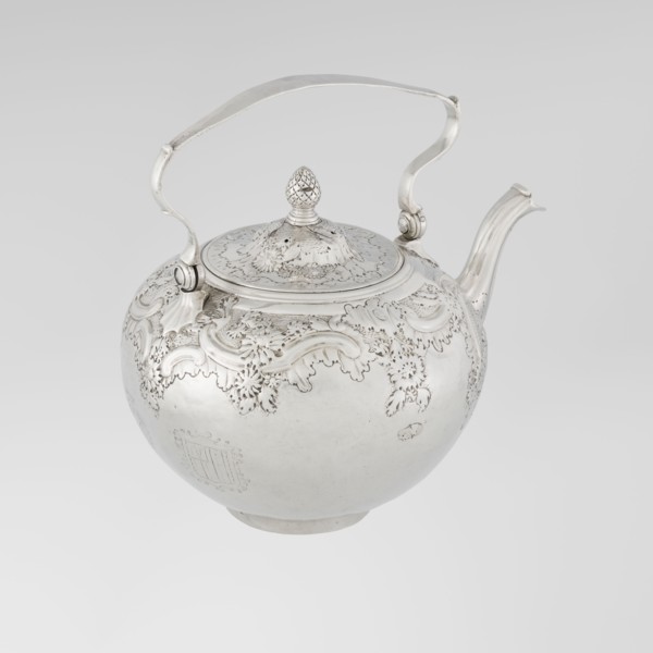 Buliera kettle for boiling water, maker: Benjamin Gignac fl. 1745–1774, goldsmith. Rococo rocaille