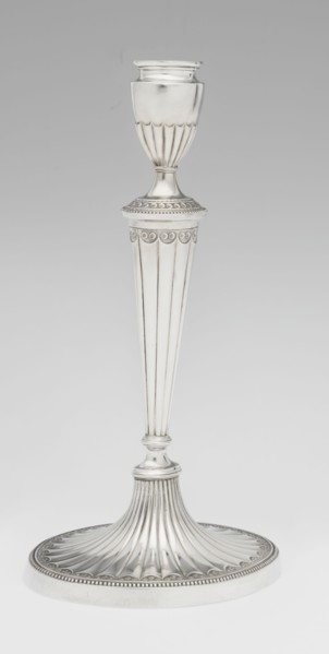 Two-candle candelabrum by Charles Hougham fl. 1769–1793. Classicism/George III Georgian style;