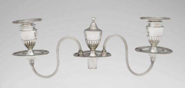 Two-candle candelabrum by Charles Hougham fl. 1769–1793, goldsmith, classicism/George III/Georgian