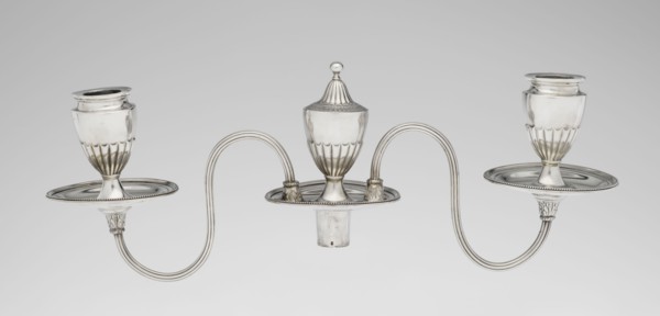 Two-candle candelabrum, Hougham, Charles fl. 1769–1793 goldsmith, classicism, George III / Georgian