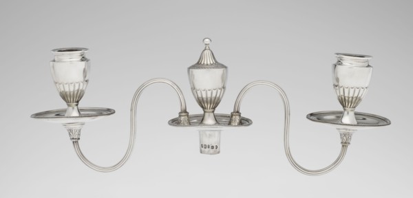 Two-candle candelabrum. Maker: Charles Hougham fl. 1769–1793. Style: Classicism, George III /