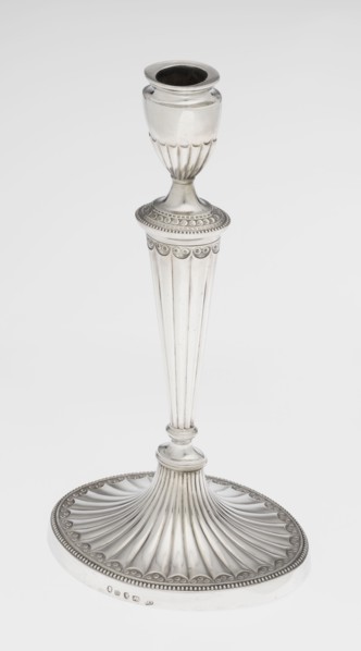 Two-candle candelabrum, maker: Charles Hougham fl. 1769–1793. Classicism/Georgian, George III style