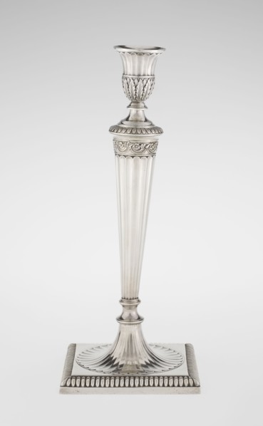 Classicist Two-Armed Candelabra, Schofield, John fl. 1776–1796 goldsmith; classicism,