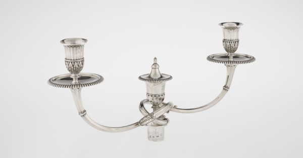 Classicist Two-Armed Candelabra, Schofield, John fl. 1776–1796 goldsmith; classicism, Georgian /