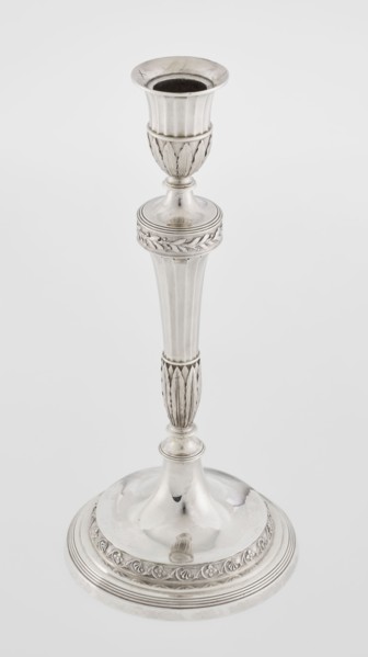 Single-candle candlestick by John Schofield fl. 1776–1796. Classicism/Georgian/George III style.