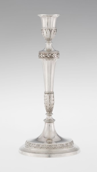 Single-candle candlestick by John Schofield fl. 1776–1796. Classicism/Georgian/George III style.