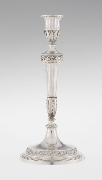 Single-candle candlestick by John Schofield fl. 1776–1796. Classicism/Georgian, George III style.
