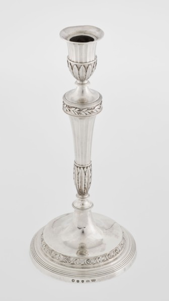 Single-candle candlestick by John Schofield fl. 1776–1796. Classicism/Georgian, George III style.