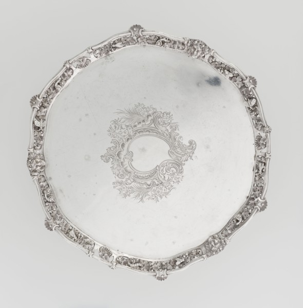 Leg tray. Maker: Robert Harper fl. 1853–1869; firm: Harper & Son London; goldsmith's firm; fl.