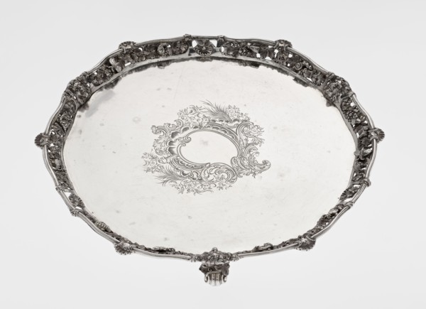 Leg Tray. Maker: Robert Harper fl. 1853–1869; firm: Harper & Son London; goldsmith's firm; fl.