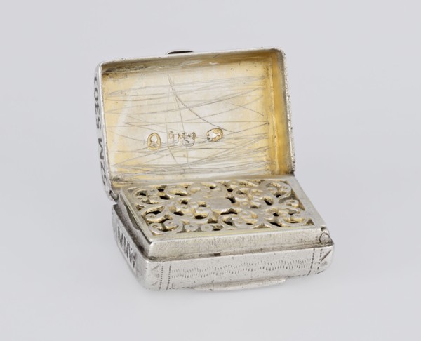 Fragrance container vinaigrette, maker Thomas Shaw fl. 1822–ca. 1840; 1782–1845, goldsmith;