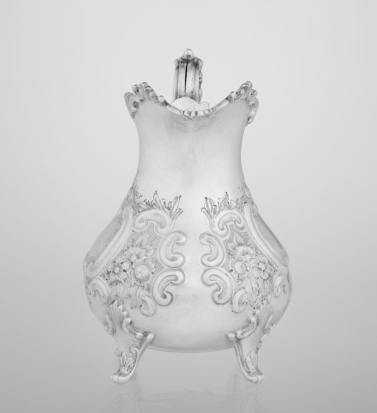 Milk jug, goldsmith/silversmith/dealer Mappin & Webb Ltd fl. 1859– maker, scrap - neo-rococo style,