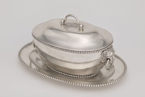 Vase with cover and platter, by Marcin Holke fl. ca. 1765–ca. 1792, goldsmith; tableware elements;