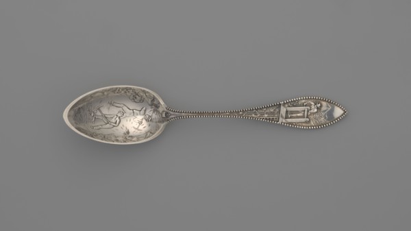 Souvenir spoon, Towle Silversmith fl. 1882-, — souvenir spoon with an ovoid dipper with a pointed