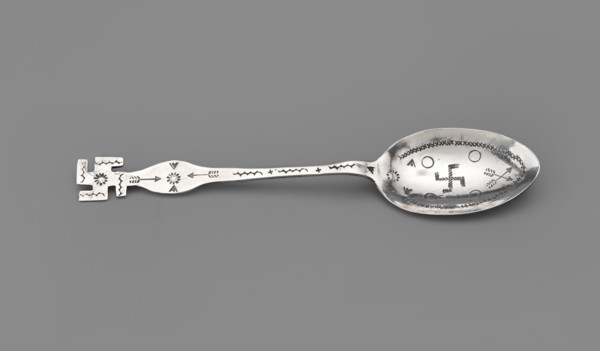 Souvenir spoon, subject: Paderewski, Ignacy Jan 1860–1941 inscription or association. Souvenir