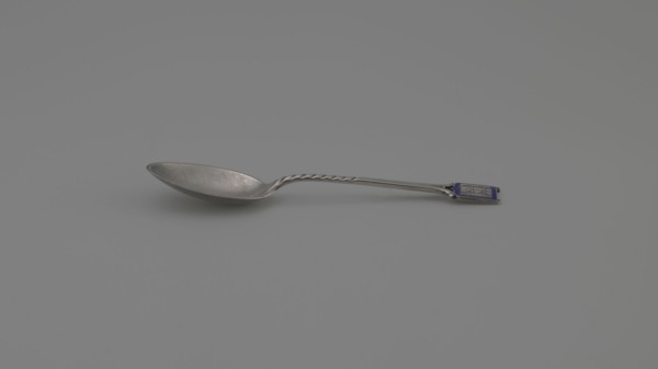 Souvenir spoon, Ford Company fl. 1875–1899. Souvenir spoon with an ovoid scoop with a pointed tip;