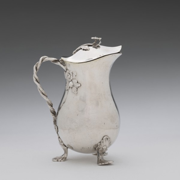 Jug, Holke, Marcin fl. ca. 1765–ca. 1792 goldsmith, tableware jug decorated with flowers, before