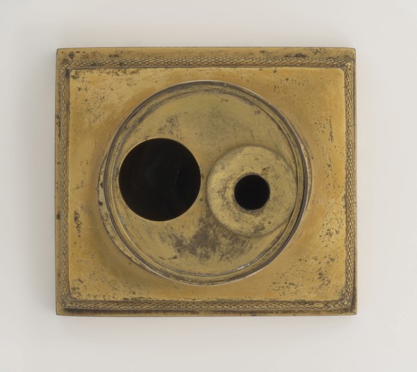 Inkwell, early 19th century, France, inkwell, height 13.5 cm, width 9.4 cm, depth 8.4 cm, A square