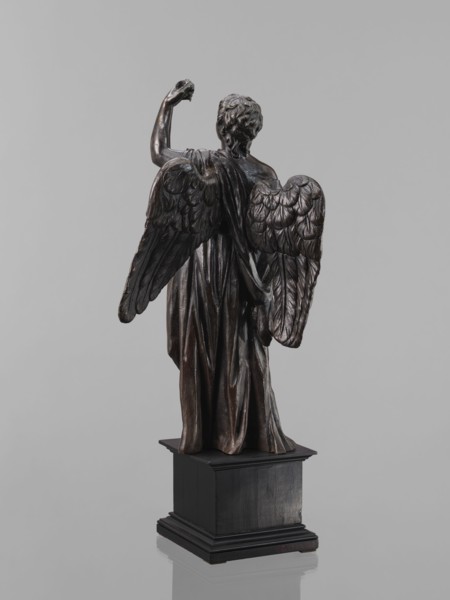Statue — Angel, Renaissance; 16th century. Figure of a standing angel with his left hand raised,