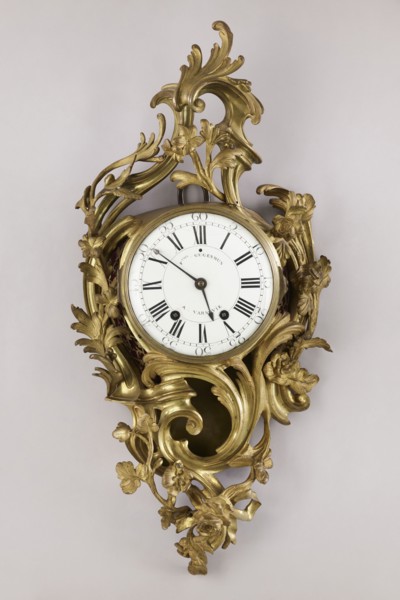 Cartel clock by Franciszek Gugenmus 1740–1820, 2nd half of the 18th century, Warsaw, Poland. Wall