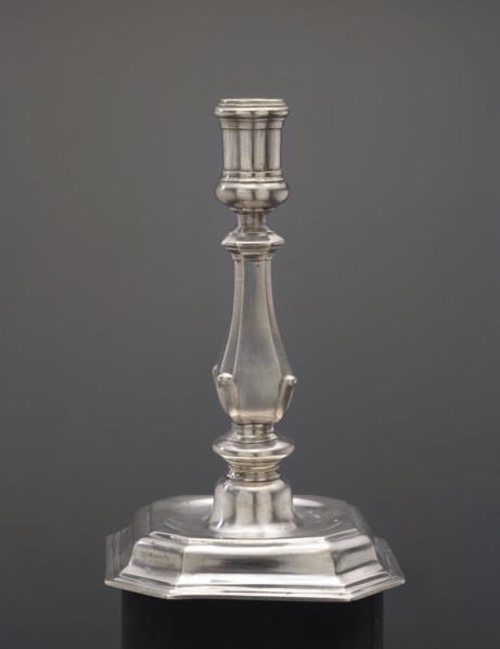 Candlestick, Spindler, Sebald fl. ca. 1716–1740, goldsmith. Candlestick on an octagonal profiled
