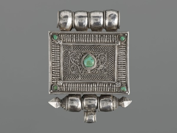 Ga'u box - fragment; maker, plant twig; jewelry; Himalayan; Tibetan Buddhist art; amulets; Tibetan;