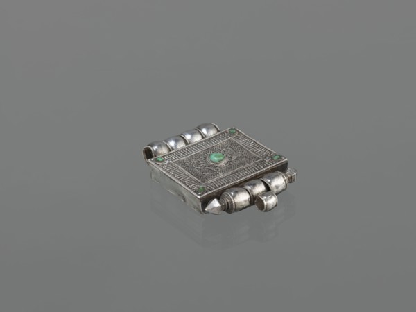 Ga'u box fragment, maker, plant twig; jewelry; Himalayan culture; Tibetan Buddhist art; amulets;