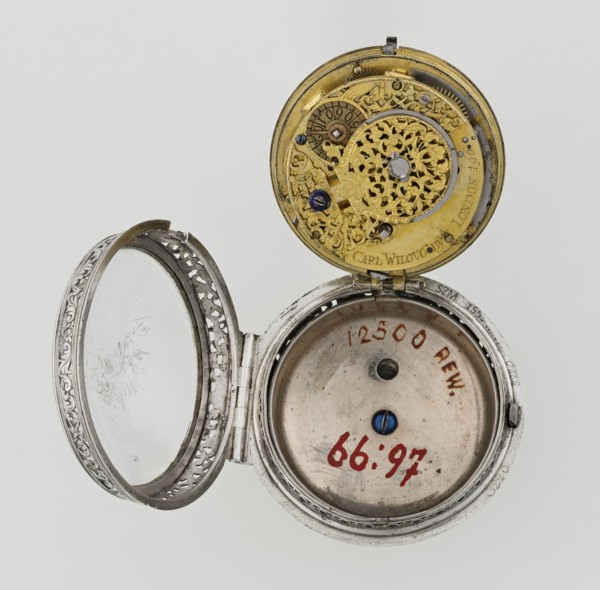 Pocket watch, Willougby, Carl watchmaker; repossession provenance; openwork case; acanthus scrolls,