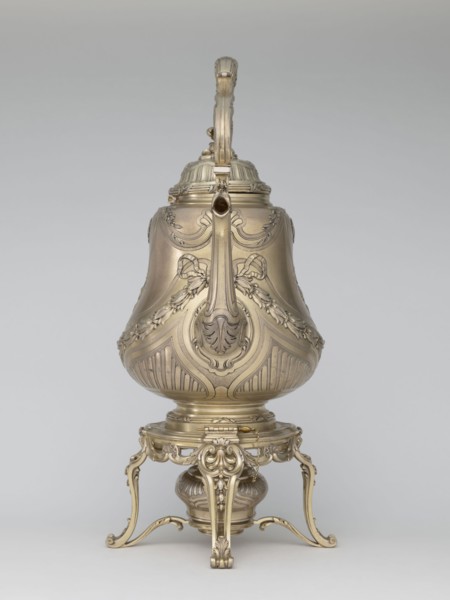 Kettle with warmer, maker: André Aucoc goldsmith, tableware item — kettle, 1887–1911, France,