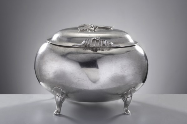 Rococo sugar bowl by Johann Jacob Haase II active from 1759, died 1775, rococo style, egg-shaped