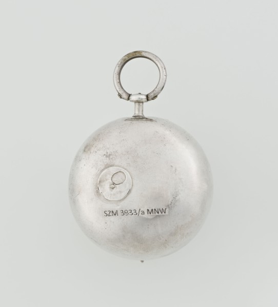 Pocket watch by John Bushman 1692–1720. Silver pocket watch in three cases: outer case covered with
