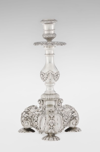 Single-candle candlestick, maker: Martin Goldstein fl. 1878–1886; maker firm: C.J. Vander, Ltd.