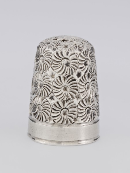 Thimble by James Fenton Birmingham goldsmiths' firm, fl. 1852–1954. Conical silver thimble with a
