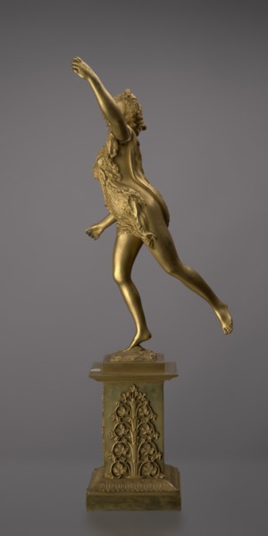 Candlestick, lyre and swans iconography, 19th century, Paris, France, lighting, height 54 cm, A