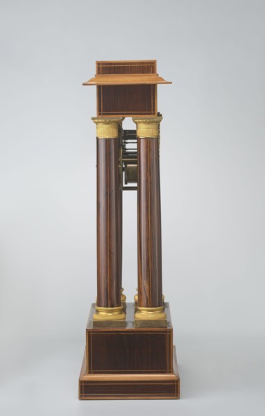 Mantel clock by Alexandre Pertrand fl. ca. 1840. Mantel clock in the form of a four-column portico