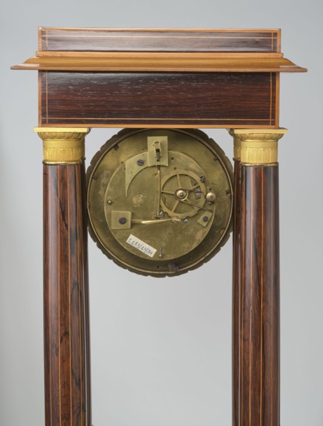 Mantel clock by Alexandre Pertrand fl. ca. 1840. Mantel clock in the form of a four-column portico