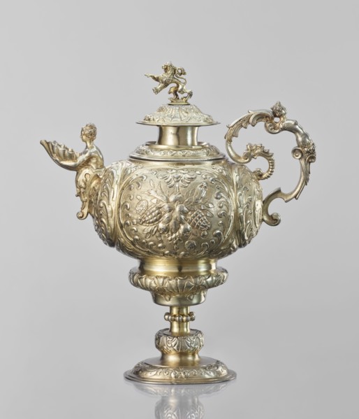 Water tincture, Schweiger, Matthias fl. ca. 1623–1635, goldsmith; herms decorative elements; lions;
