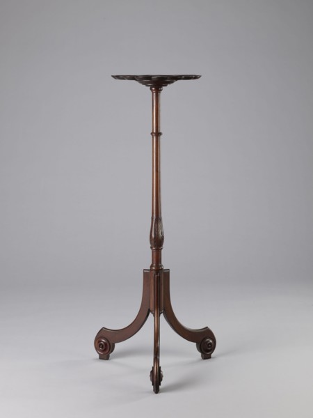 Side table, TABLE with a top in the form of a round saucer mounted on a turned stem forked into a