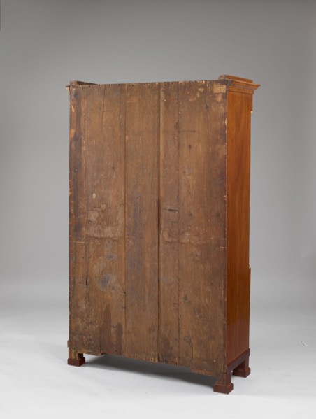 Library cabinet, empire style, arrows, columns, platter ornament, pre-war, 1st quarter of the 19th