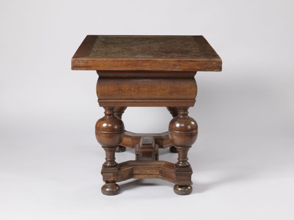 Stock exchange table, provenance unknown, Baroque style, stone tops, rectangular. Rectangular stock
