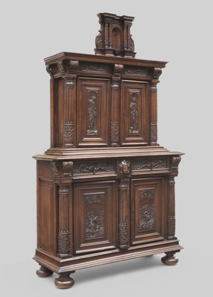 Cabinet by Jean Goujon ca. 1510–ca. 1565, co-creator, Renaissance style, ca. 1550, France. Two-part