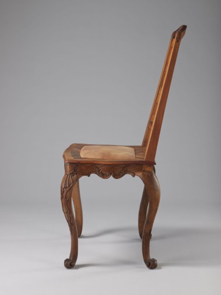 Chair, creator unknown, origin Germany, Rococo style, ca. 1750–1765. Rococo chair with a boarded