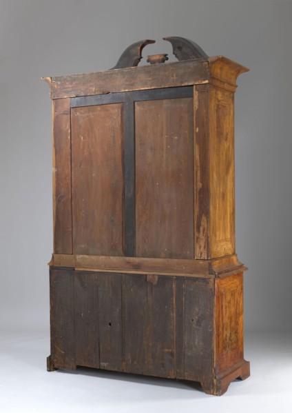 Sideboard, gift, architectural elements, plant decoration, two-part sideboard with chamfered and