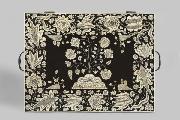 Travel dressing table, flowers, plant ornament, Baroque style, Lubomirski family, flower bushes