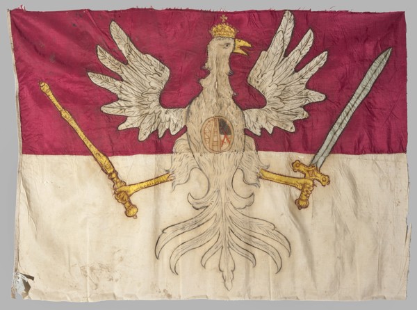 Infantry regiment pennant, pennants, Double-sided banner. Blue fabric made of two silk grosgrain